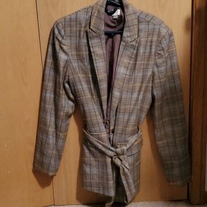 a new day Plaid Blazer with Belt